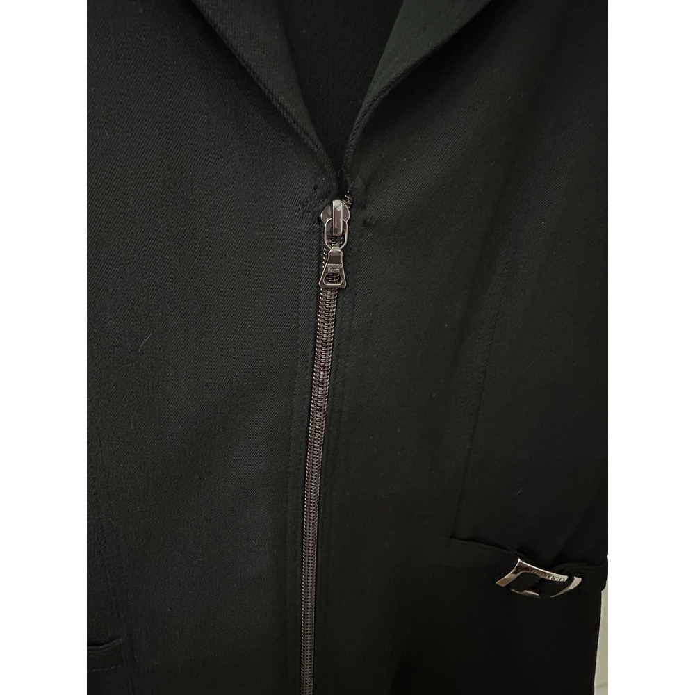 Vertigo Paris Blazer Jacket Size M Black Zip Up Buckle Detail Vintage - Picture 3 of 7